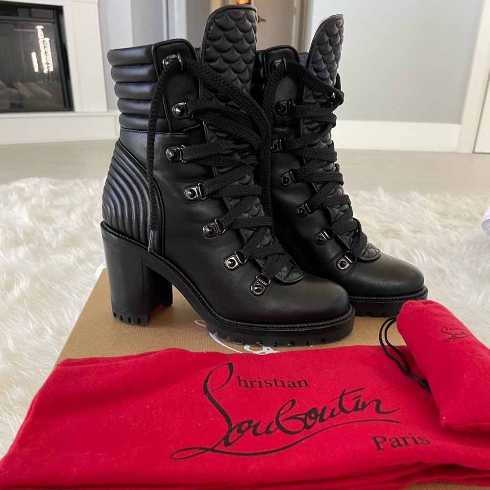 Christian Louboutin Black Mad Matelasse Bootie Size 5.5